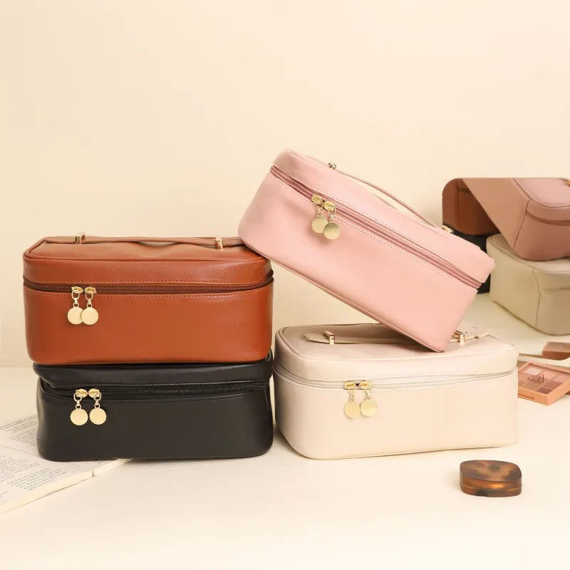 Kosmetiktasche für Damen ⎜ Praktische Reise-Tasche mit großem Fassungsvermögen und Tragegriff