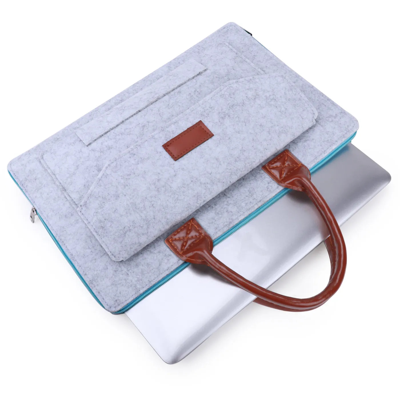 Laptoptasche aus Filz für Herren ⎜ Schützende Umhängetasche mit praktischer Fronttasche und Tragegriffen
