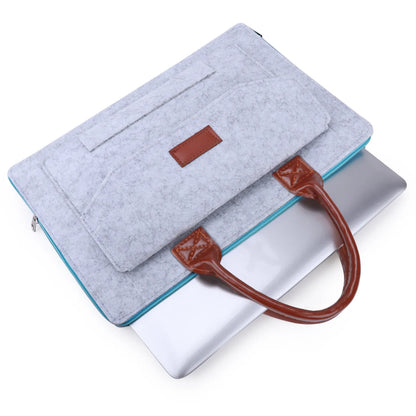 Laptoptasche aus Filz für Herren ⎜ Schützende Umhängetasche mit praktischer Fronttasche und Tragegriffen