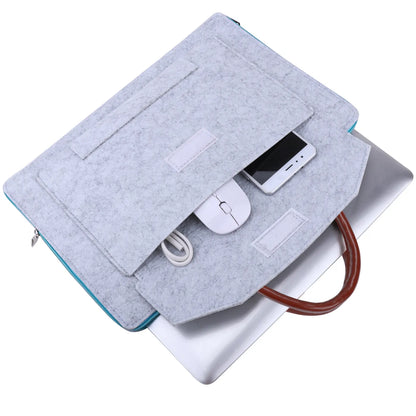 Laptoptasche aus Filz für Herren ⎜ Schützende Umhängetasche mit praktischer Fronttasche und Tragegriffen