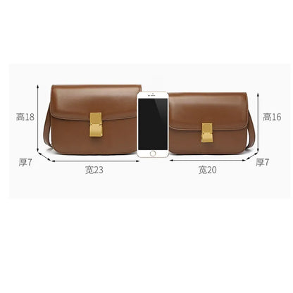 Klassische Schultertasche aus Leder ⎜ Elegantes Accessoire mit goldener Schnalle für stilvolle Auftritte