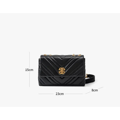 Schultertasche im Diamantstepp-Design ⎜ Elegantes Accessoire mit goldener Kette für stilvolle Auftritte