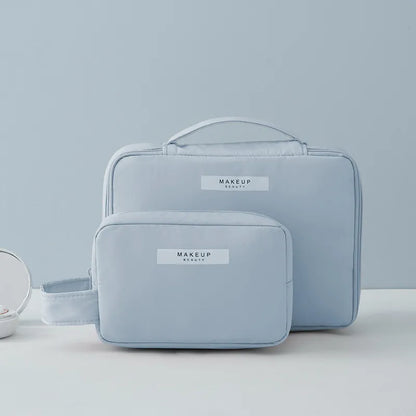 Kosmetiktasche für Damen ⎜ Reise-Organizer mit Fächern für Make-up und integrierter Pinselaufbewahrung