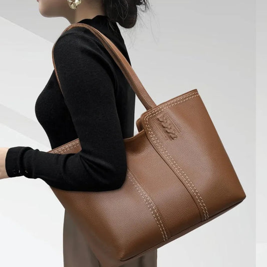 Leder Tasche für Damen ⎜ Geräumige Tote Bag mit Stilvollem Design und Robusten Nähten