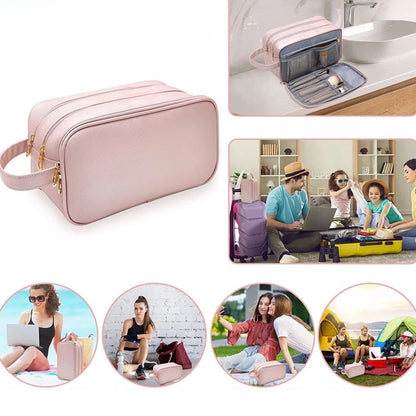 Kosmetiktasche für Damen ⎜ Wasserabweisendes Design mit großer Kapazität und mehreren Reißverschlussfächern
