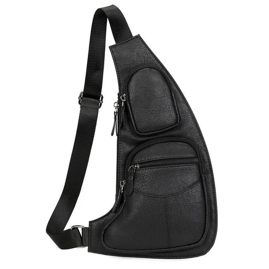 Brusttasche für Herren ⎜ Schlankes Design mit Mehreren Reißverschlüssen und Sicherem Anti-Diebstahl-Tragegurt