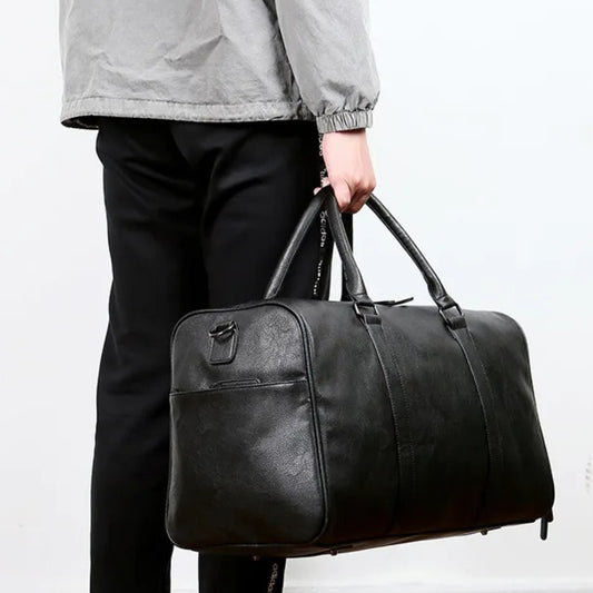 Reisetasche für Herren ⎜ Vintage Ledertasche mit großem Fassungsvermögen und abnehmbarem Schultergurt