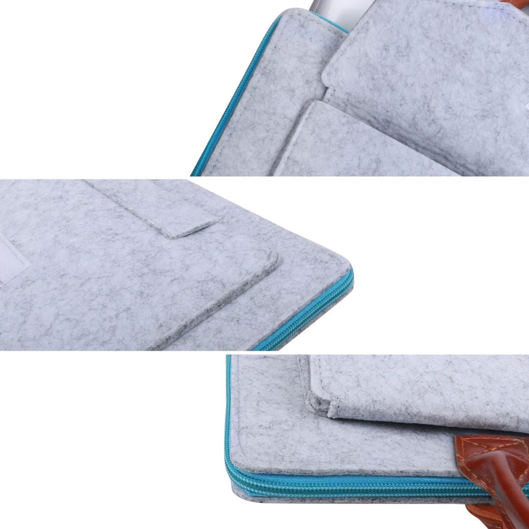 Laptoptasche aus Filz für Herren ⎜ Schützende Umhängetasche mit praktischer Fronttasche und Tragegriffen