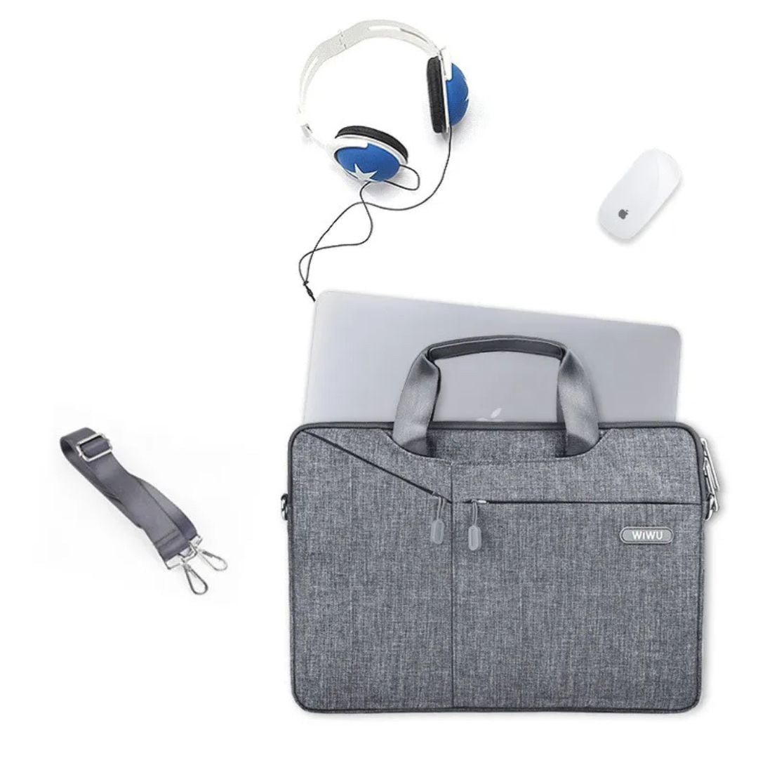 Laptop Tasche für Herren ⎜ Schlichte Umhängetasche mit zusätzlichem Frontfach für Business und Alltag