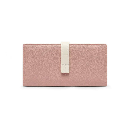 Damen Geldbörse mit Kontrastfarbe ⎜ Langes Design mit praktischem Verschluss und Platz für mehrere Karten