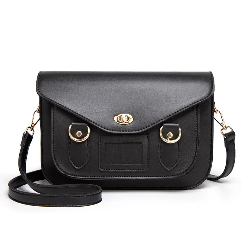 Klassische Umhängetasche für Damen ⎜ Modische Schultertasche im Cambridge-Stil mit praktischen Verschlüssen