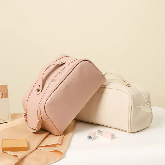 Kosmetiktasche für Damen ⎜ Modisches Kissen-Design mit Doppelreißverschluss und praktischem Innenfach