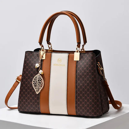 Elegante Schultertasche für Damen ⎜ Vielseitige Handtasche mit Kontrastfarben und großzügigem Stauraum