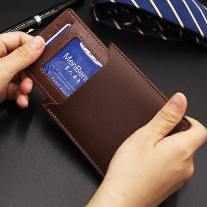 Herren Geldbörse mit Metallecke ⎜ Elegante Kurzform mit Kartenfächern