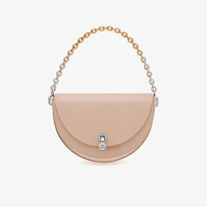Umhängetasche für Damen ⎜ Stilvolle Handtasche mit Diamantverschluss und Kettenriemen