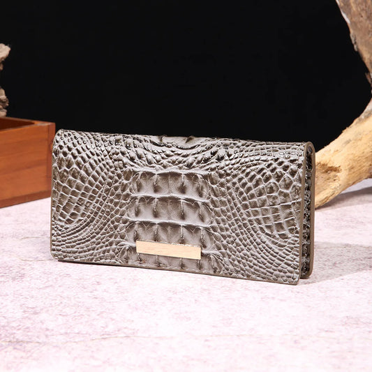 Clutch für Damen ⎜ Elegante Geldbörse im Krokodil-Design aus hochwertigem Kunstleder