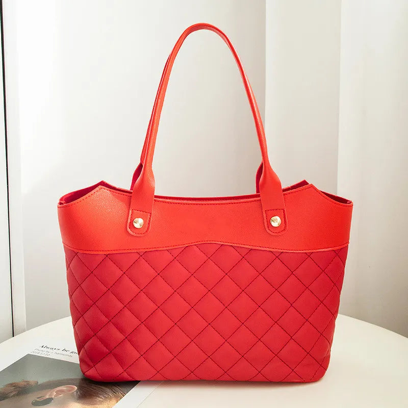 Quilted Handtasche für Damen ⎜ Vielseitige Schultertasche für Einkäufe und Alltag