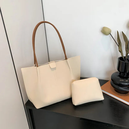 Retro Zwei-Teile Set ⎜ Elegante Tasche mit praktischer Kosmetiktasche und viel Stauraum