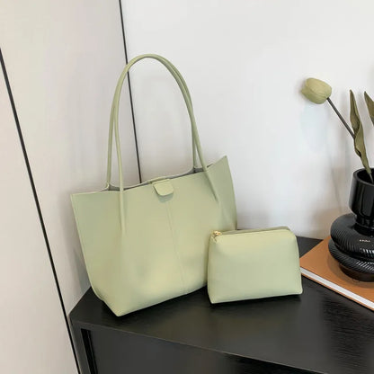 Retro Zwei-Teile Set ⎜ Elegante Tasche mit praktischer Kosmetiktasche und viel Stauraum