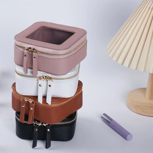 Kosmetiktasche für Damen ⎜ Kompakte Aufbewahrung mit Sichtfenster und Reißverschluss für Kosmetik