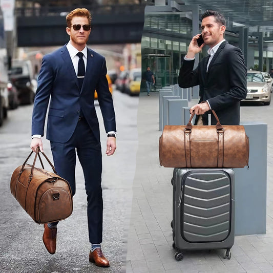 Anzugtasche für Herren mit Tragegurt ⎜ Knitterfreie Reisetasche mit Anzugfach und großem Innenraum