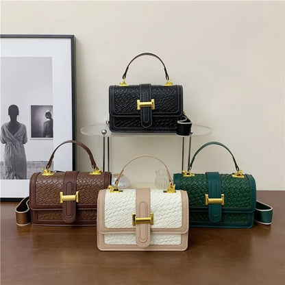Woven Umhängetasche für Damen ⎜ Kleine Tasche mit geflochtenem Design und praktischem Verschluss