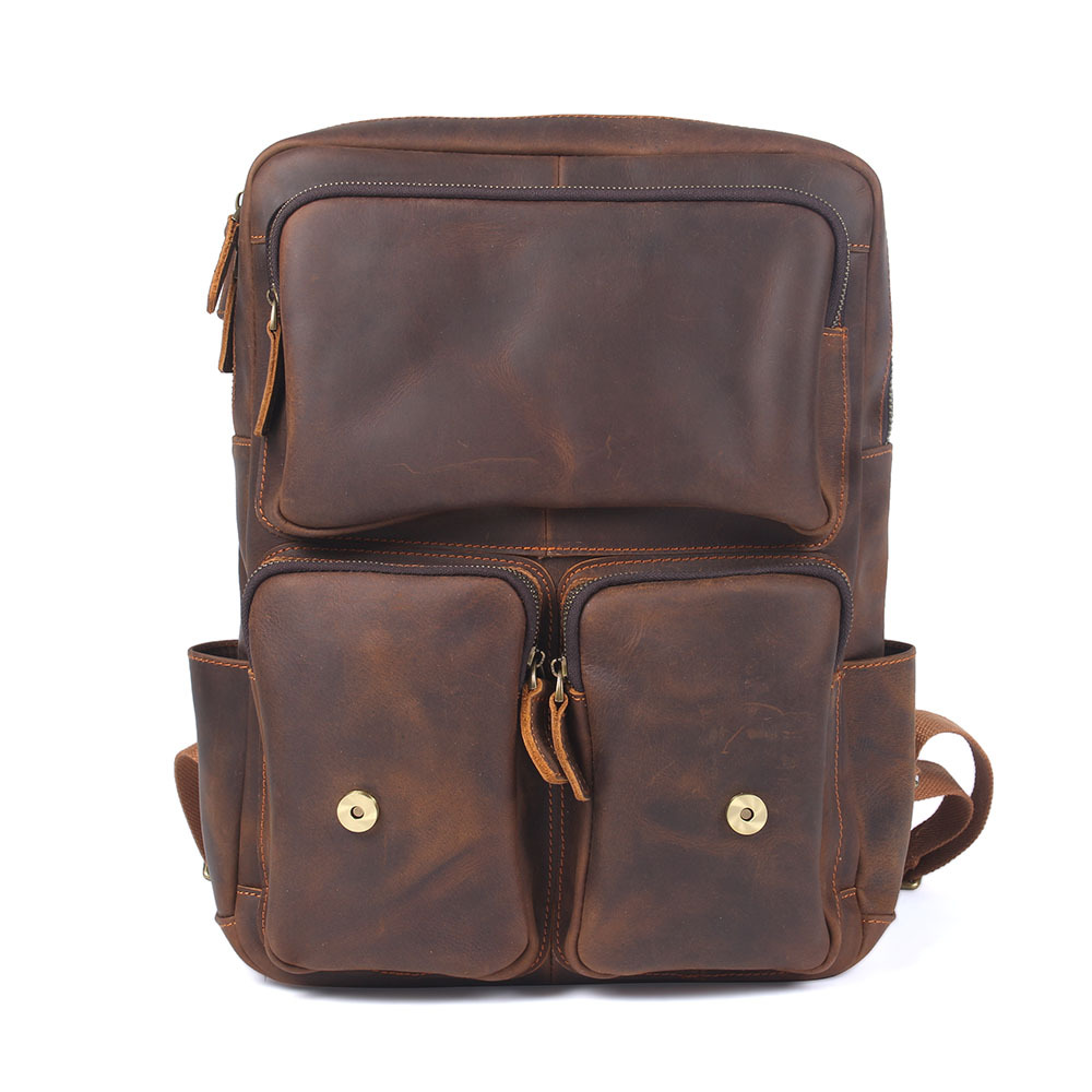 Vintage Leder Rucksack für Herren ⎜ Robuster und geräumiger Begleiter für Alltag und Reisen