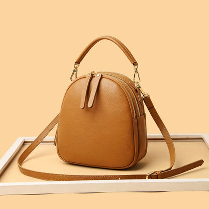 Leder Rucksack ⎜ Kompakter Träger mit verstellbaren Riemen