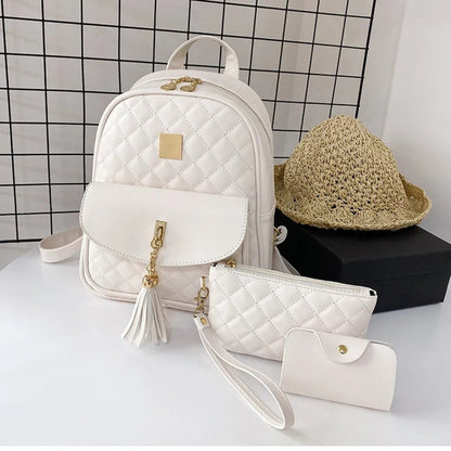 Damen Rucksack Set ⎜ Geräumiger Freizeit-Rucksack mit Tasche und Praktischen Fächern