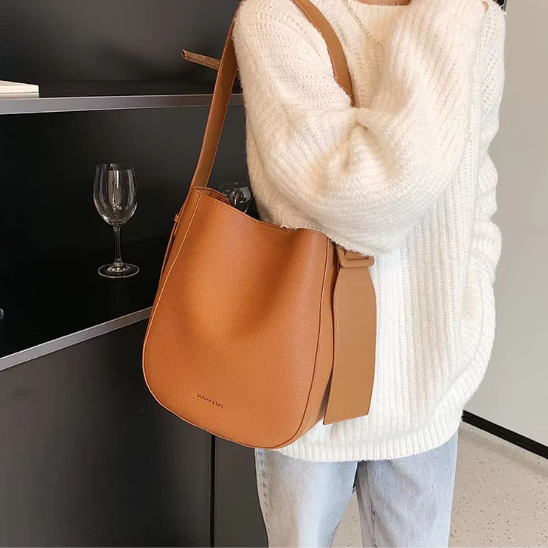 Crossbody Bucket Bag für Damen ⎜ Schlichtes Design mit verstellbarem Schultergurt und praktischem Innenraum