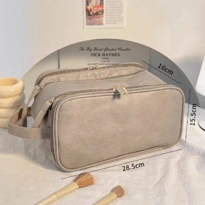 Kosmetiktasche für Damen ⎜ Große Reise-Tasche mit Doppelreißverschluss und Wasserabweisendem Material