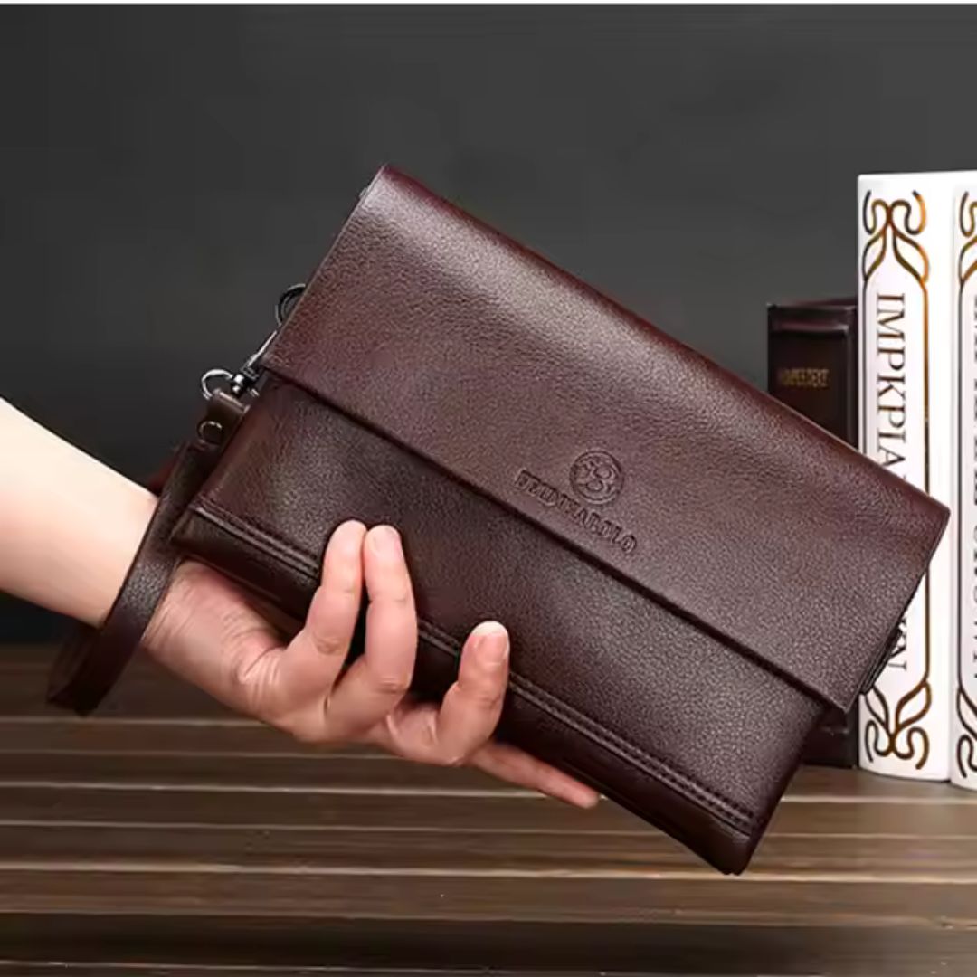 Leder Handtasche für Herren ⎜ Elegante Umhängetasche mit praktischer Faltklappe und stilvollem Design