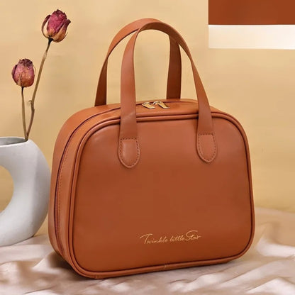 Kosmetiktasche für Damen ⎜ Halbrundes Design mit Tragegriffen und Großer Kapazität für Kosmetik