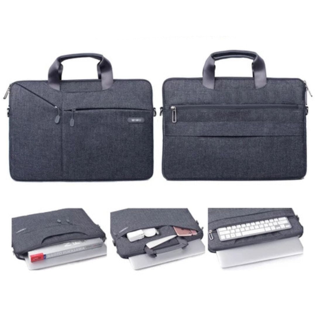 Laptop Tasche für Herren ⎜ Schlichte Umhängetasche mit zusätzlichem Frontfach für Business und Alltag
