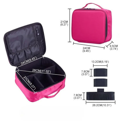 Kosmetiktasche für Damen ⎜ Kompakte Reise-Aufbewahrung mit Fächern und praktischem Pinselhalter