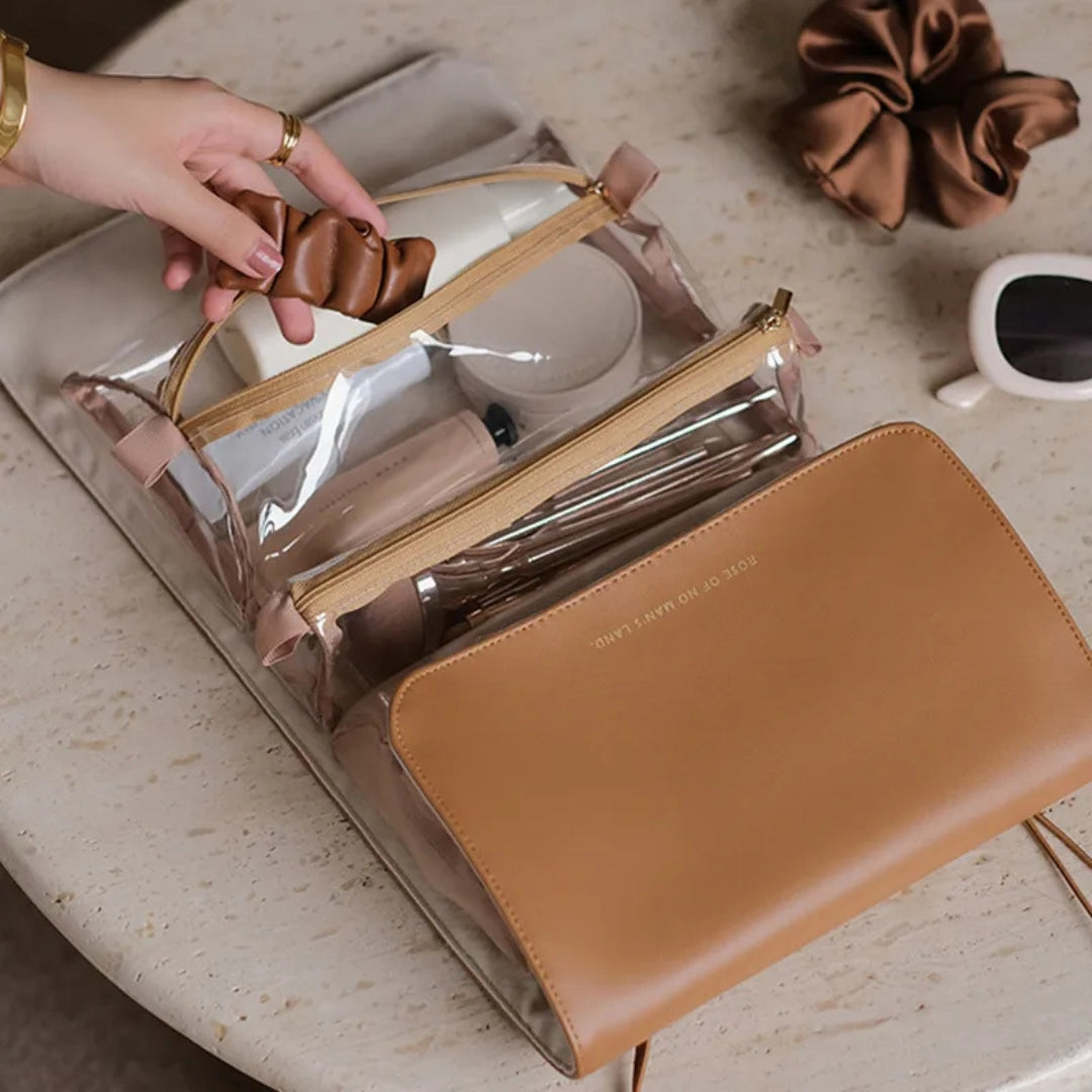 Kosmetiktasche für Damen ⎜ Umschlag-Design mit Großer Kapazität und Praktischem Reißverschluss für Unterwegs