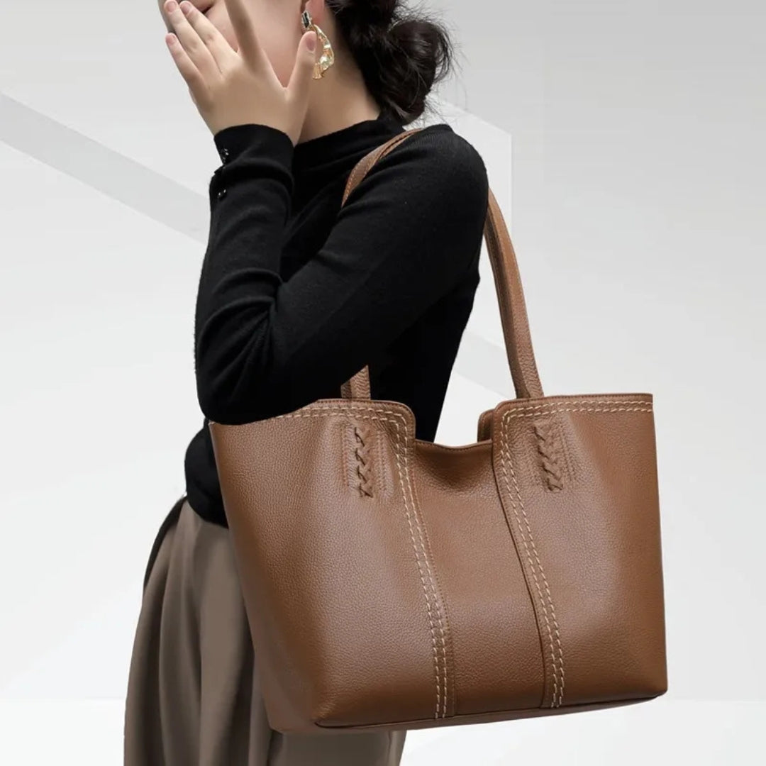 Leder Tasche für Damen ⎜ Geräumige Tote Bag mit Stilvollem Design und Robusten Nähten