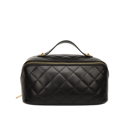 Kosmetiktasche für Damen ⎜ Elegantes Steppdesign mit Reißverschluss und praktischem Tragegriff für unterwegs