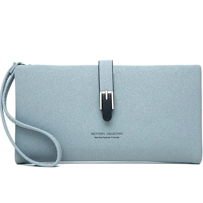 Damen Geldbörse mit Reißverschluss ⎜ Langes, schlichtes Design mit praktischem Handgelenkband