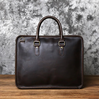 Laptoptasche aus Echtleder für Herren ⎜ Elegante Aktentasche mit robustem Design und praktischen Tragegriffen
