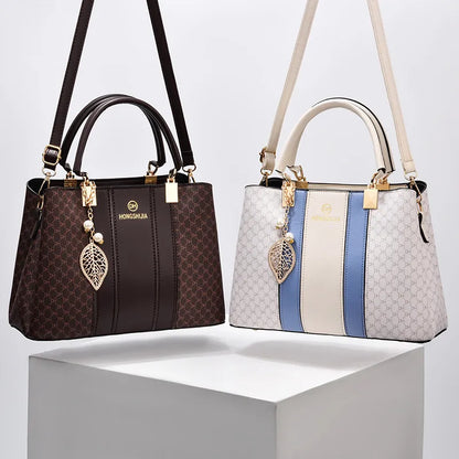Elegante Schultertasche für Damen ⎜ Vielseitige Handtasche mit Kontrastfarben und großzügigem Stauraum