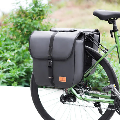 Fahrrad-Doppeltasche für Gepäckträger ⎜ Wasserdichte Seitentasche mit viel Stauraum und Klickverschluss