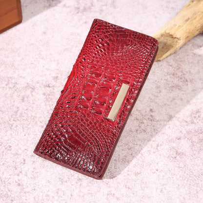Clutch für Damen ⎜ Elegante Geldbörse im Krokodil-Design aus hochwertigem Kunstleder