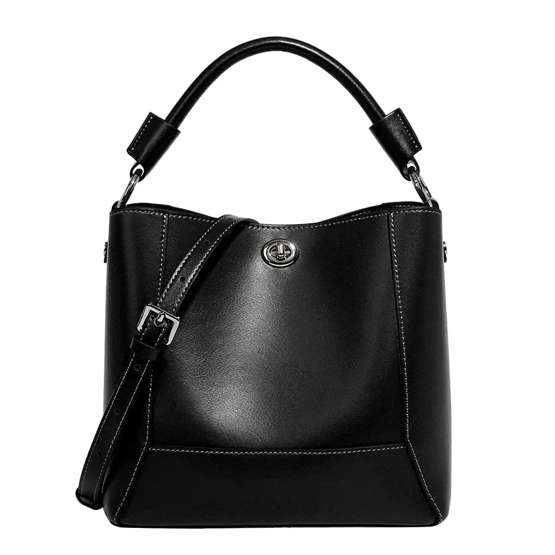 Leder-Umhängetasche für Damen ⎜ Stilvolle Handtasche mit verstellbarem Trageriemen und edlem Design
