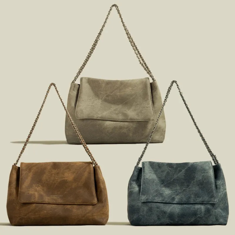 Umhängetasche für Damen ⎜ Große Tasche mit Kettenriemen und stilvollem Design