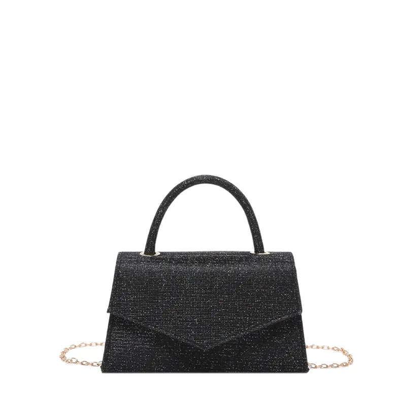Glitzernde Handtasche für Damen ⎜ Elegante Schultertasche mit funkelndem Design und Kettenriemen
