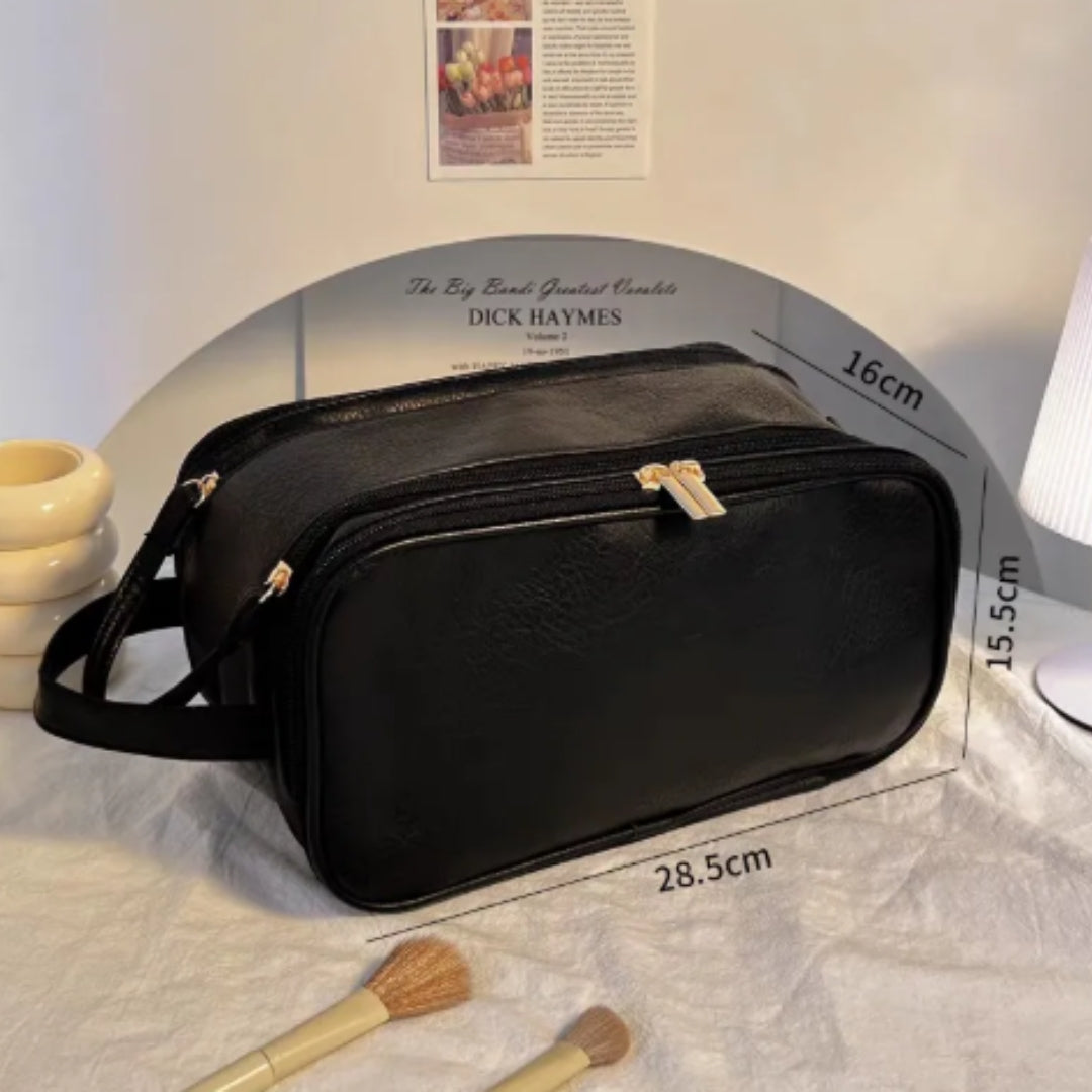 Kosmetiktasche für Damen ⎜ Große Reise-Tasche mit Doppelreißverschluss und Wasserabweisendem Material