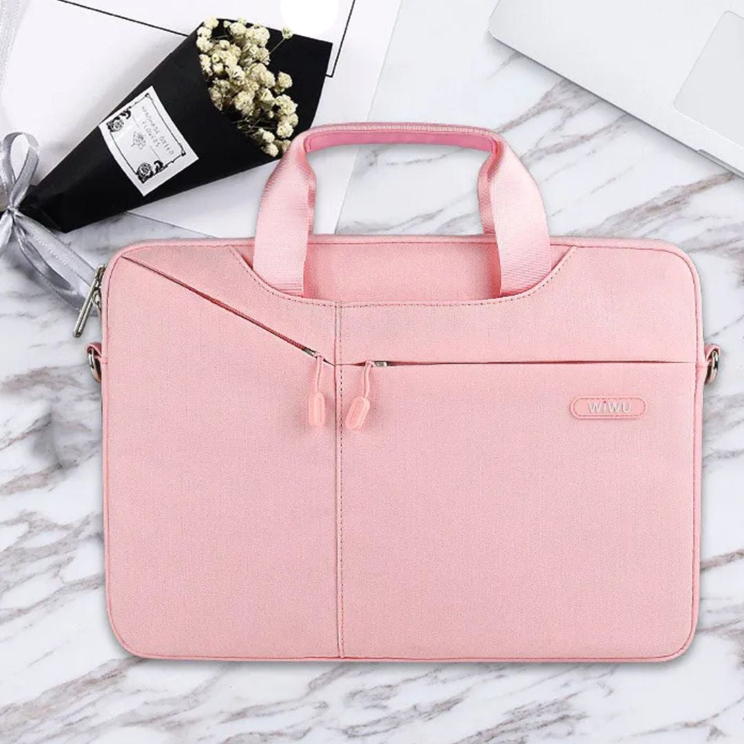 Laptop Tasche für Herren ⎜ Schlichte Umhängetasche mit zusätzlichem Frontfach für Business und Alltag