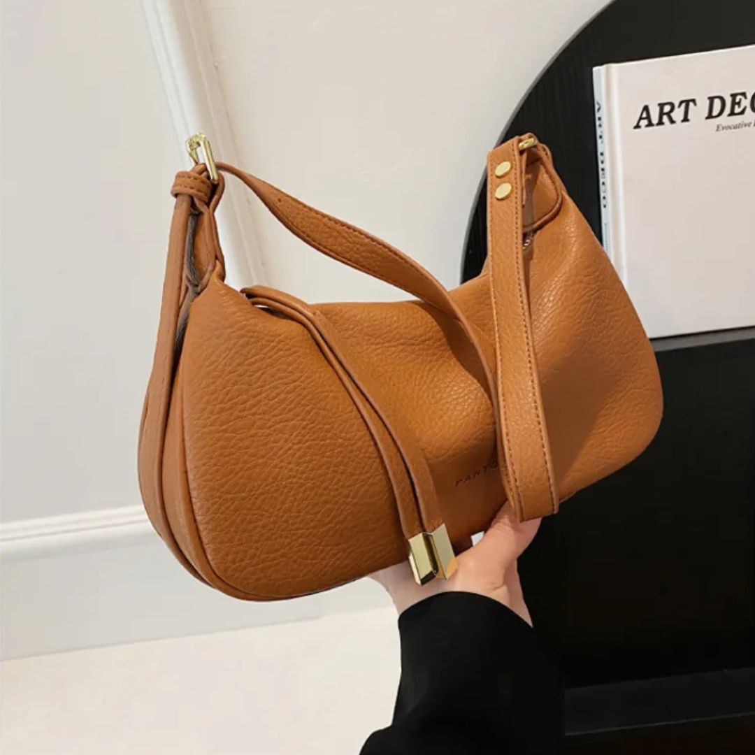Modische Umhängetasche für Damen ⎜ Schlichte Schultertasche im Dumpling-Design mit verstellbarem Riemen