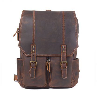 Vintage Leder Rucksack für Herren ⎜ Robuster und geräumiger Begleiter für Alltag und Reisen